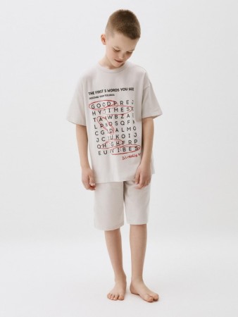 пижама с принтом для мальчиков - домашняя одежда трикотажная 