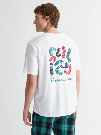 пижамная футболка с новогодним принтом - мужская домашняя одежда