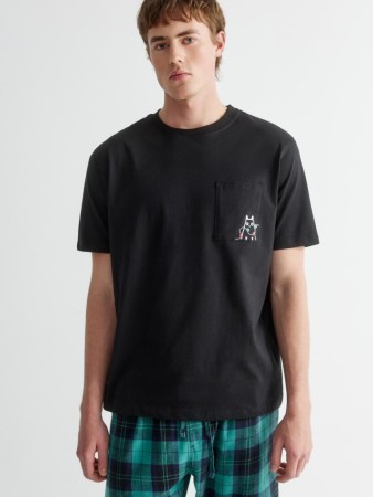 пижамная футболка с новогодним принтом - мужская домашняя одежда