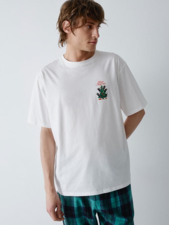 пижамная футболка с новогодним принтом фотография