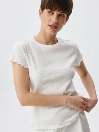 пижамная футболка в рубчик - женская домашняя одежда