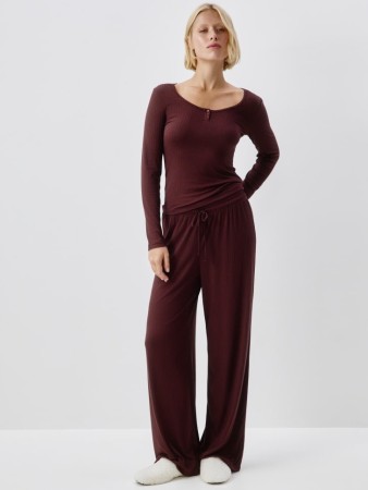 пижамные брюки - женская одежда с поясом 