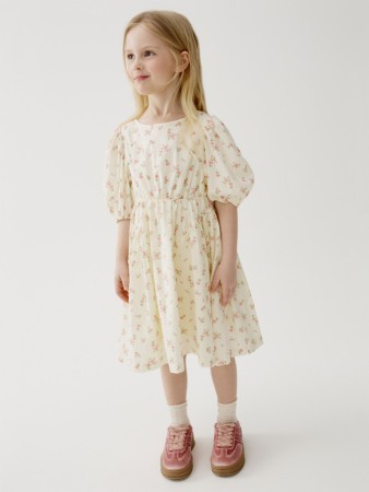 платье из хлопка с цветочным принтом для девочек фотография