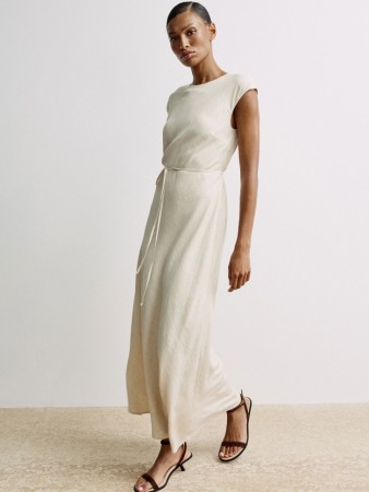 платье макси из вискозы со льном премиум качества - женские платья дешевые 
