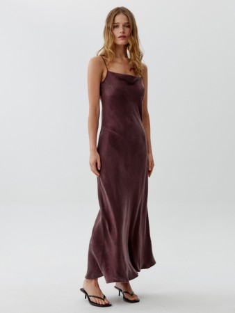 платье макси на бретелях из смесового лиоцелла - женские платья тонкие 