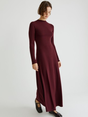 платье макси с содержанием шерсти и шелка - женские платья шерстяные 