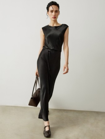 платье миди из вискозного сатина фотография