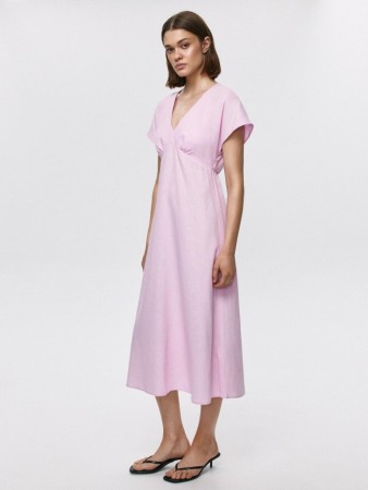 платье миди из вискозы и льна фотография