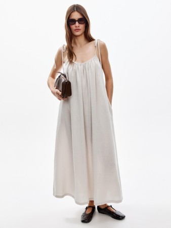 платье миди оверсайз из вискозы со льном - женские платья тонкие 