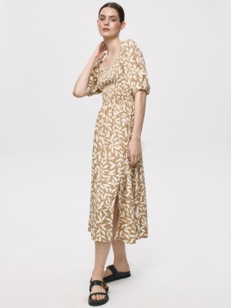 платье миди с цветочным принтом - платья и сарафаны из твила 