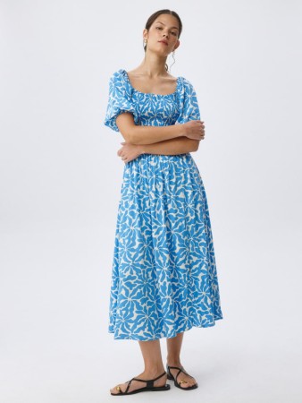 платье миди с цветочным принтом - женские платья российские 