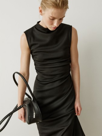 платье миди со сборкой - женские платья прилегающие 