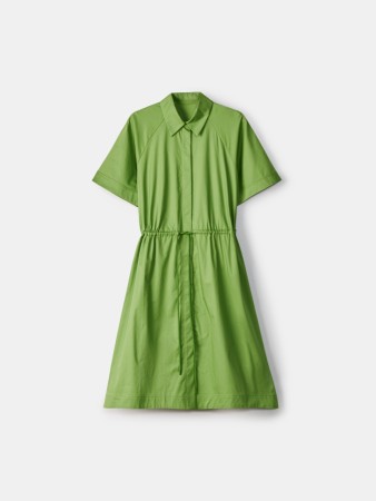 платье-рубашка миди с поясом из хлопка фотография