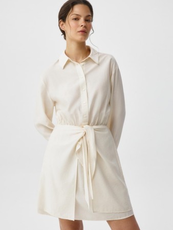 платье-рубашка с баской - женские платья и сарафаны с воротником 