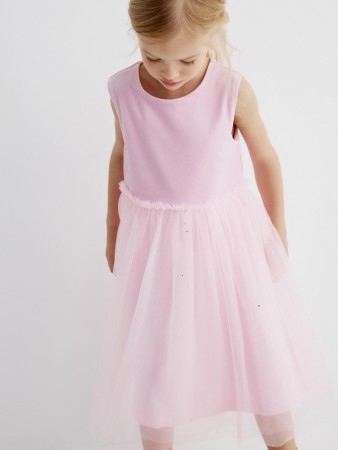 платье с юбкой из блестящей сетки для девочек - детская одежда велюровая 