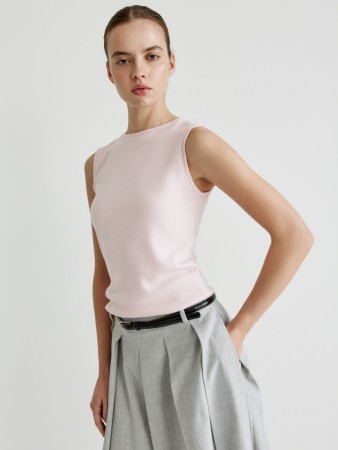 плотный топ из мягкого трикотажа - женские топы меланж 