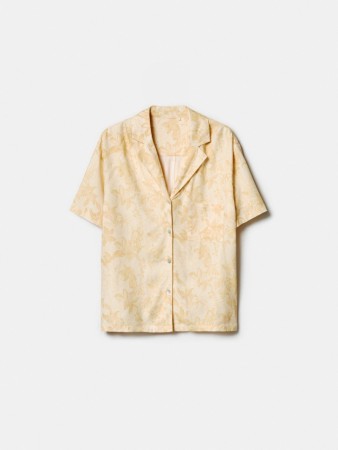 пляжная рубашка с принтом из вискозы - женские пляжные платья и туники