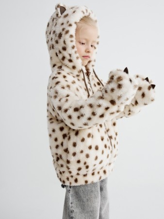 плюшевая толстовка с ушками на капюшоне для девочек - толстовки и олимпийки