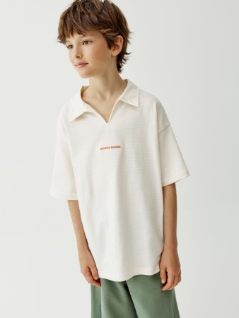 поло оверсайз с вышивкой для мальчиков фотография