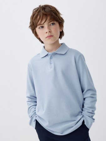 поло с длинным рукавом для мальчиков - детская одежда с разрезом 