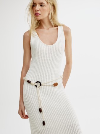 пояс из шнура с бусинами фотография