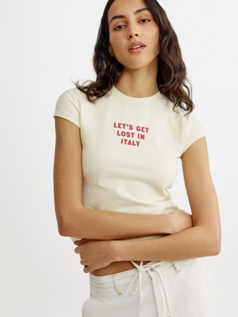 приталенная футболка с принтом - женские футболки и поло эластановые 