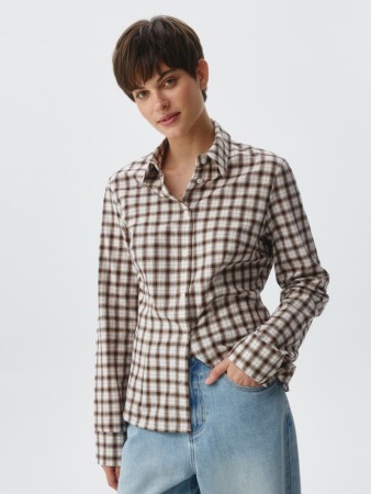 приталенная рубашка в клетку - женские блузы и рубашки