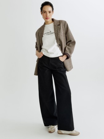 прямые брюки из хлопка с эффектом стирки - джинсы и брюки по распродаже