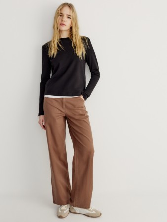 прямые брюки из мягкого хлопка с тенселем фотография