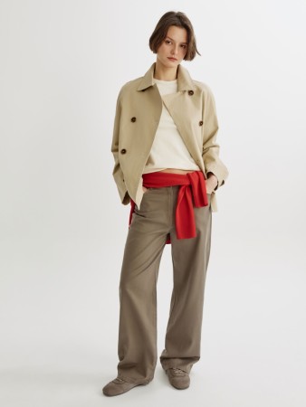 прямые брюки из мягкого хлопка с тенселем фотография