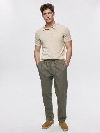 прямые брюки из смесового льна - джинсы и брюки дешевые 