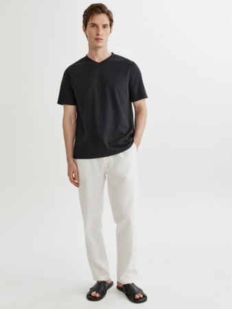 прямые брюки из смесового льна - мужская одежда, обувь и аксессуары льняная 