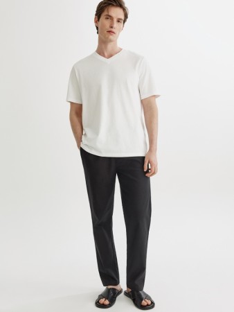 прямые брюки из смесового льна - мужская одежда, обувь и аксессуары льняная 