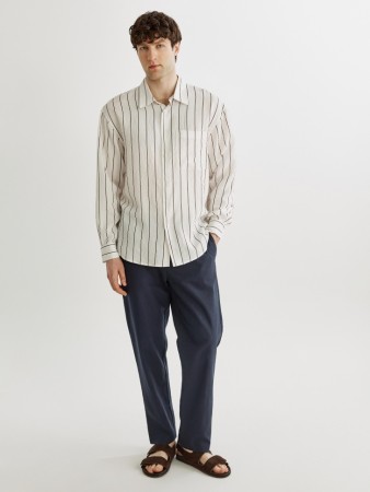 прямые брюки из смесового льна - мужская одежда, обувь и аксессуары льняная 