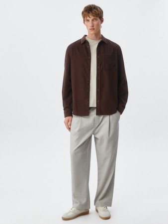 прямые брюки на резинке - мужская одежда на защипе 