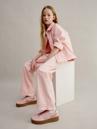 прямые джинсы из твила для девочек - детская одежда, обувь и аксессуары для всех возрастов премиальная 