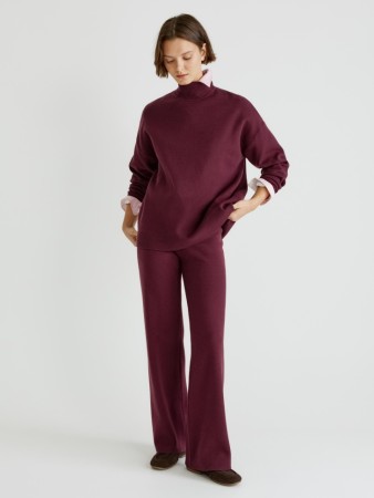 прямые вязаные брюки - женская одежда на высокой посадке 