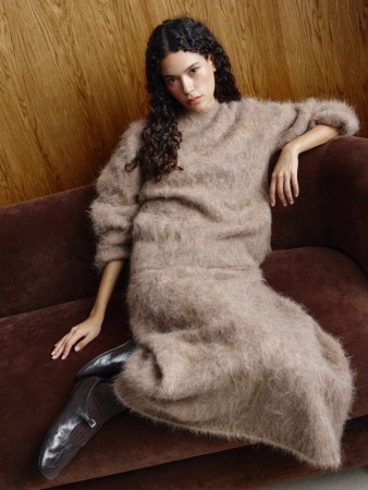 пушистая юбка миди из смесовой шерсти альпаки - женские юбки российские 