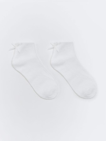 пушистые носки с бантиком - женская одежда новогодняя 