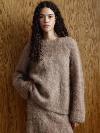 пушистый джемпер из смесовой шерсти альпаки - женская одежда