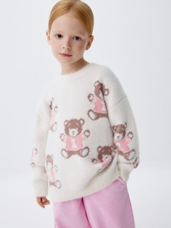 пушистый джемпер оверсайз с принтом для девочек - детская одежда, обувь и аксессуары для всех возрастов жаккардовая 