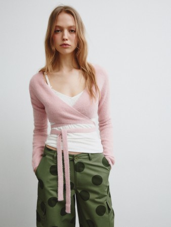 пушистый кардиган на запах из линейки  young - детская одежда, обувь и аксессуары с запахом 