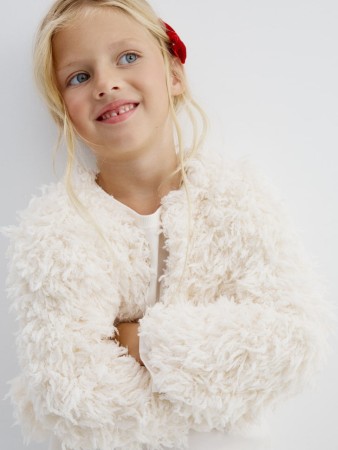 пушистый жакет для девочек - детские жакеты