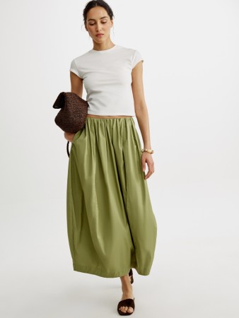 пышная юбка-баллон миди из хлопка фотография