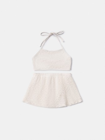 раздельный купальник из ажурной ткани для девочек фотография