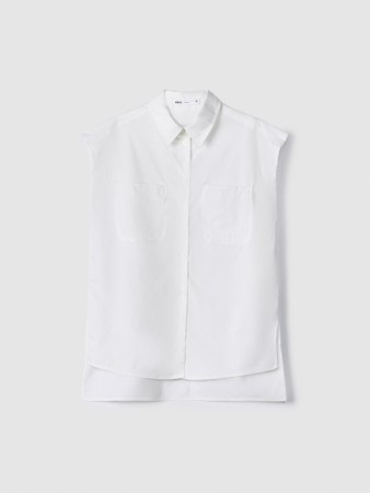 рубашка без рукавов оверсайз из смесового хлопка и тенселя фотография