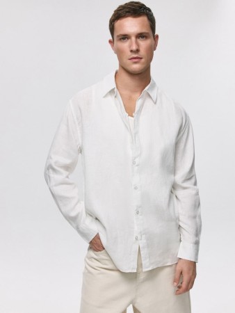 рубашка из 100% премиального льна - мужская одежда с длинным рукавом 