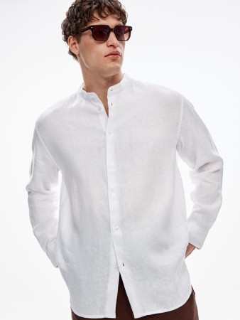 рубашка из 100% премиального льна - мужская одежда, обувь и аксессуары льняная 
