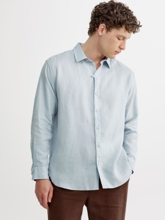 рубашка из 100% премиального льна - мужская одежда, обувь и аксессуары льняная 