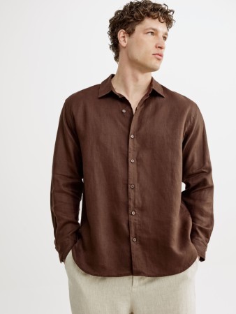 рубашка из 100% премиального льна - мужская одежда, обувь и аксессуары льняная 